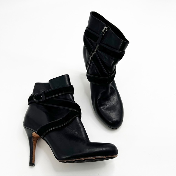 Cole Haan NikeAir Talia Black Leather Heel Ankle Boots Size 8 - Picture 3 of 14